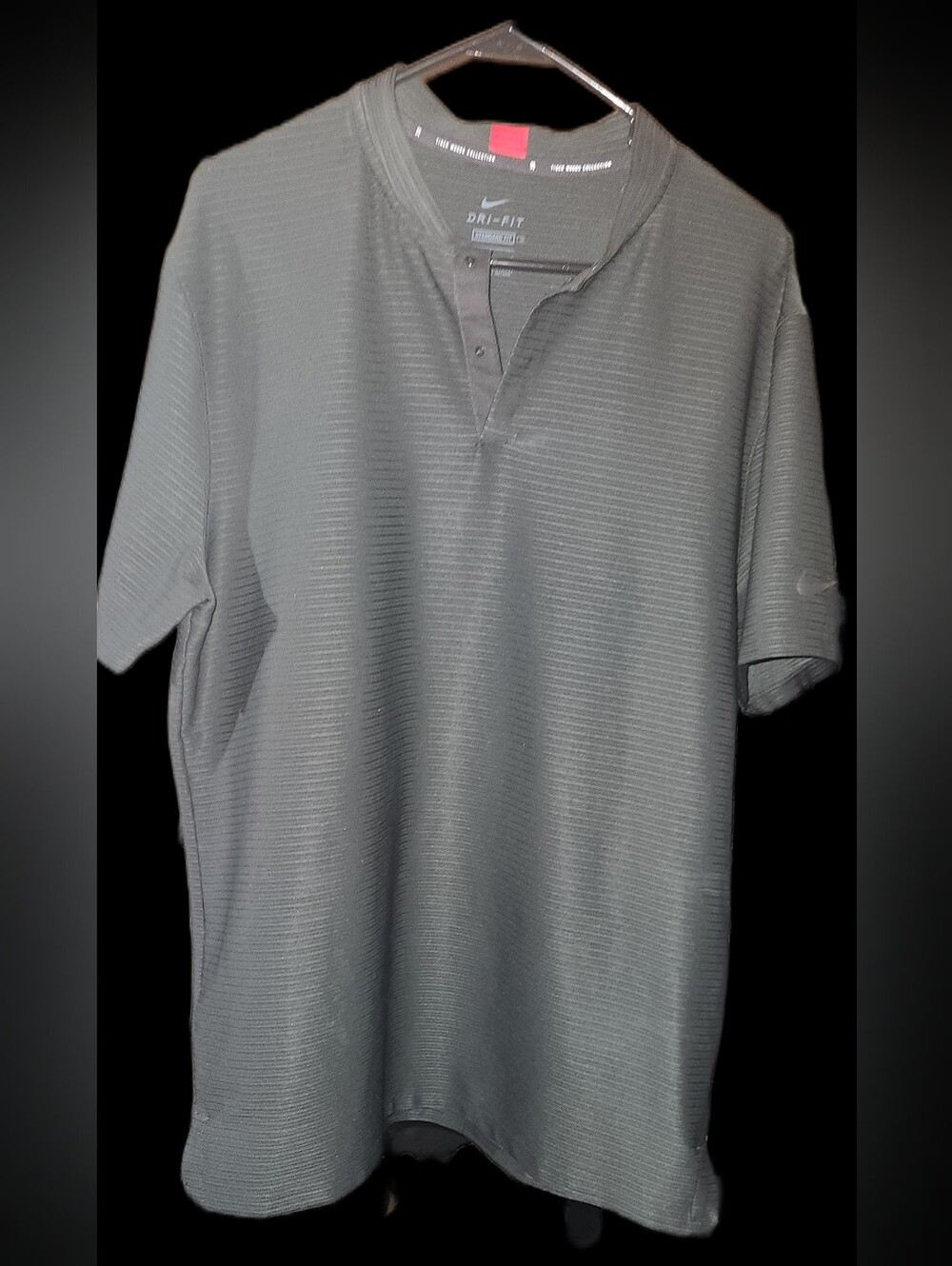 Nike Tiger Woods Men’s Gray Dri-FIT Golf Shirt Size Large
